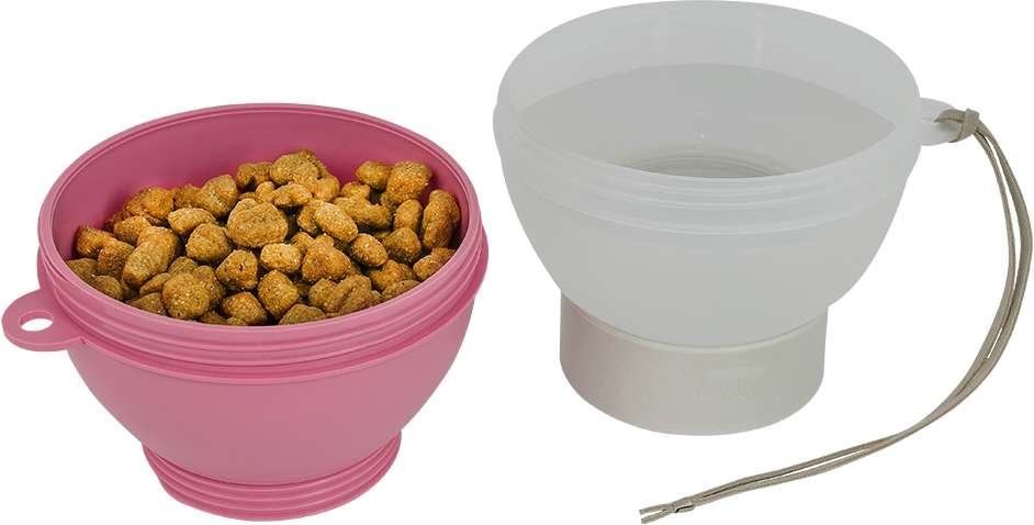 Lancheira Família de Estimação Rosa para Cães - 370 mL