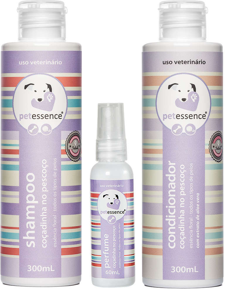 Kit Pet Essence Shampoo, Condicionador e Perfume Coçadinha no Pescoço - KIT