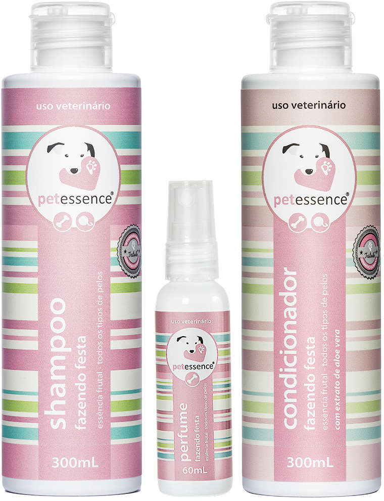Kit Pet Essence Shampoo, Condicionador e Perfume Fazendo Festa - KIT