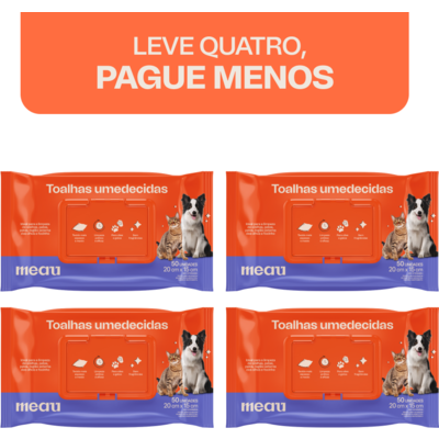 Toalhas Umedecidas Meau para Cães e Gatos
