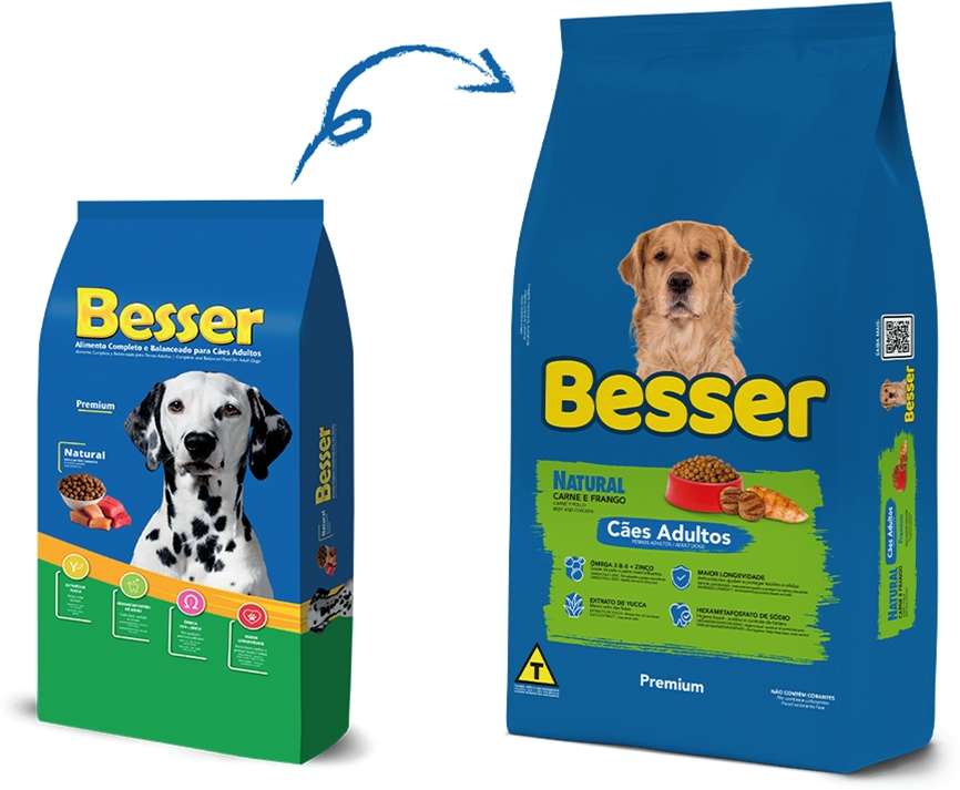 Ração Seca Besser Natural Premium para Cães Adultos - 25Kg