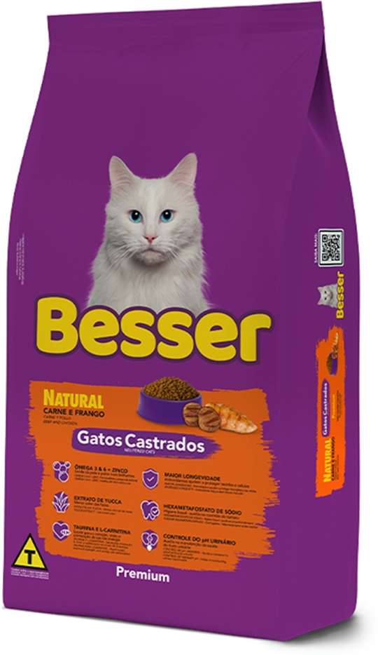 Ração Seca Besser Natural para Gatos Castrados - 20Kg