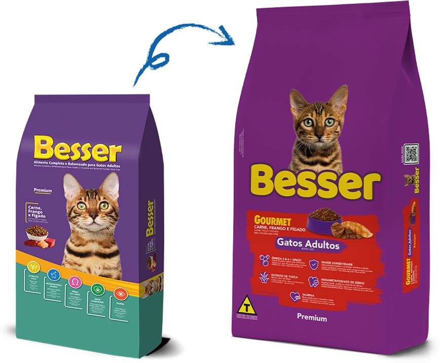 Ração Seca Besser Gourmet para Gatos Adultos - 10,1Kg