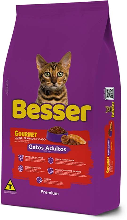 Ração Seca Besser Gourmet para Gatos Adultos - 10,1Kg