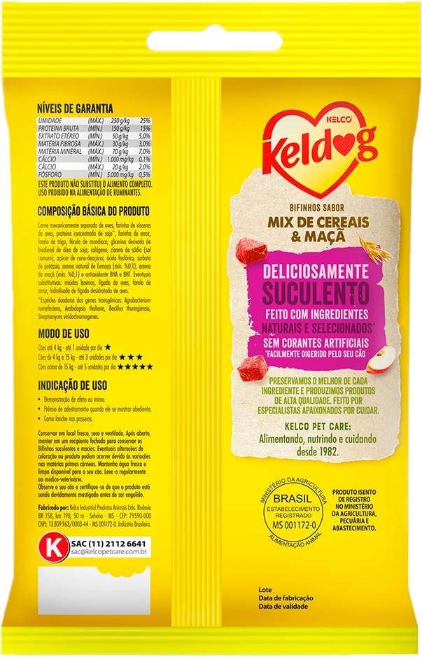 Bifinho Keldog para Cães Sabor Mix de Cereais e Maçã - 55 g