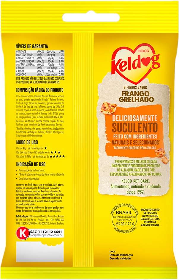 Bifinho Keldog para Cães Sabor Frango Grelhado - 60 g