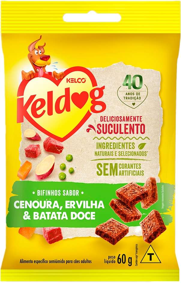 Bifinho Keldog para Cães Sabor Cenoura, Ervilha e Batata Doce - 60 g