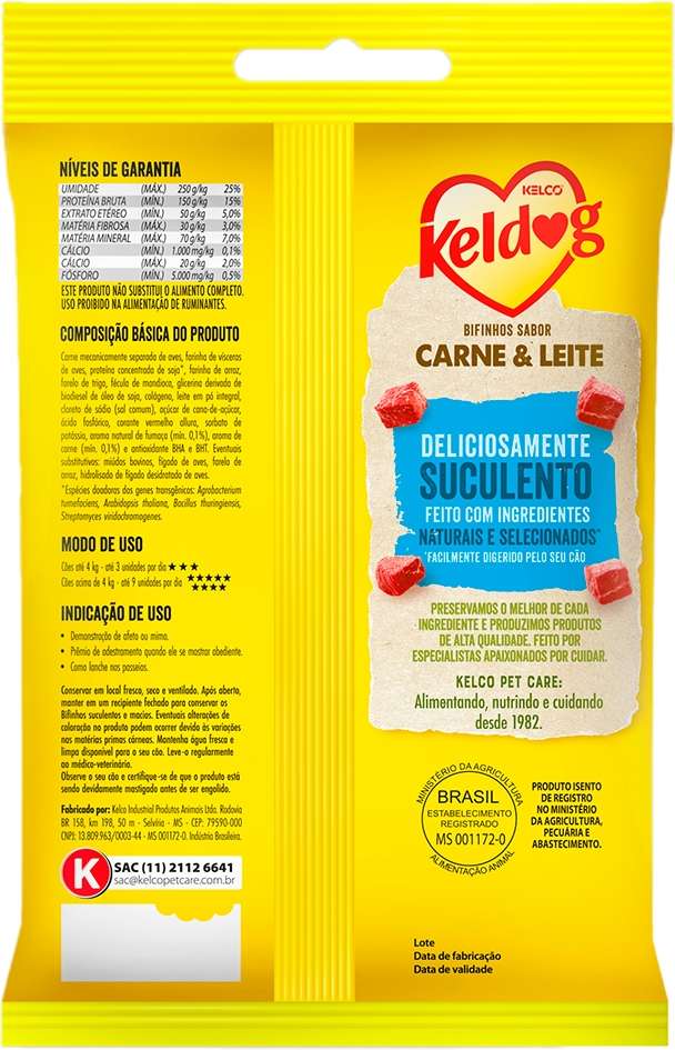 Bifinho Keldog para Cães Sabor Carne e Leite - 50 g