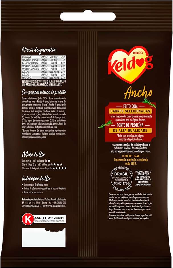 Bifinho Keldog para Cães Sabor Ancho Angus - 60 g