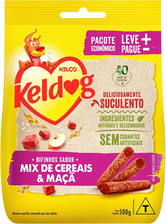 Bifinho Keldog para Cães Sabor Mix de Cereais e Maçã - 500 g