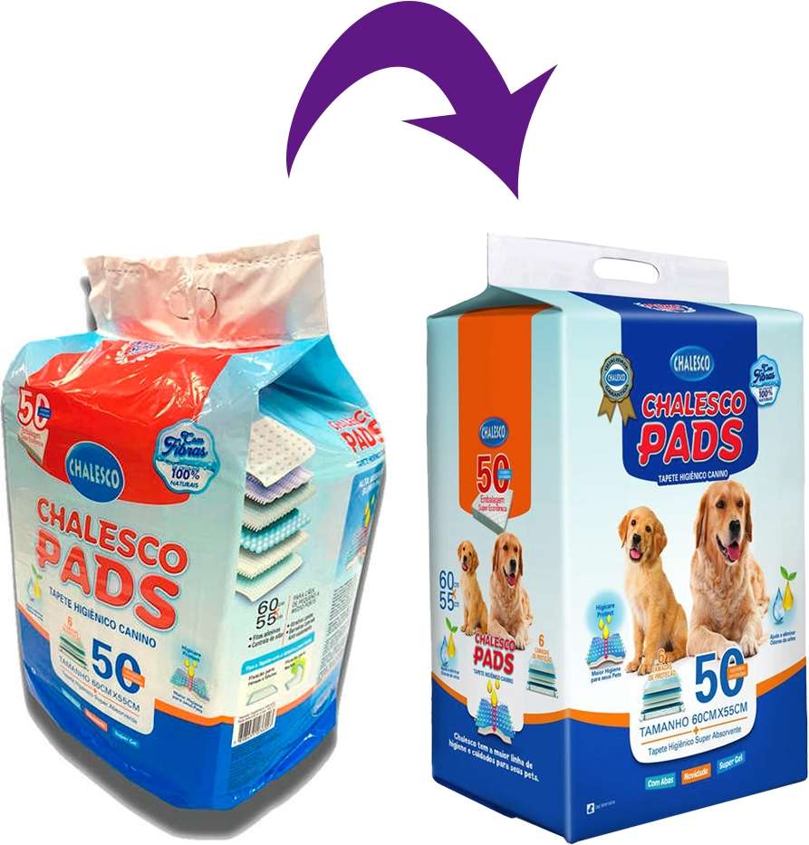 Tapete Higienico Chalesco Pads 60x55 para Cães - 50 Unidades