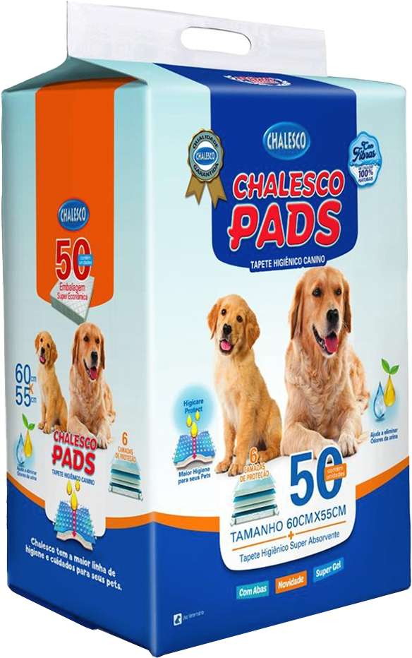 Tapete Higienico Chalesco Pads 60x55 para Cães - 50 Unidades