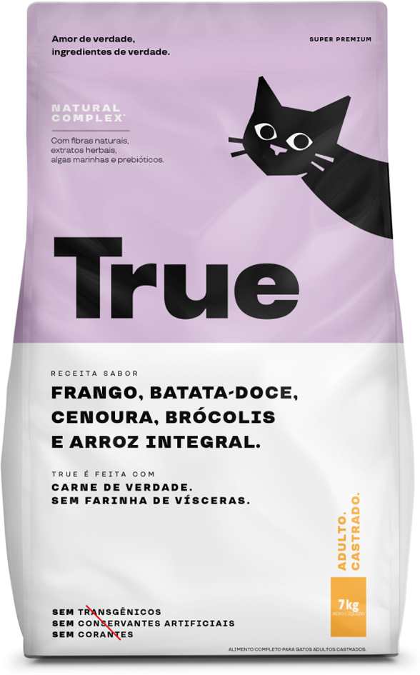 Ração Natural True para Gatos Adultos Castrados - 7Kg