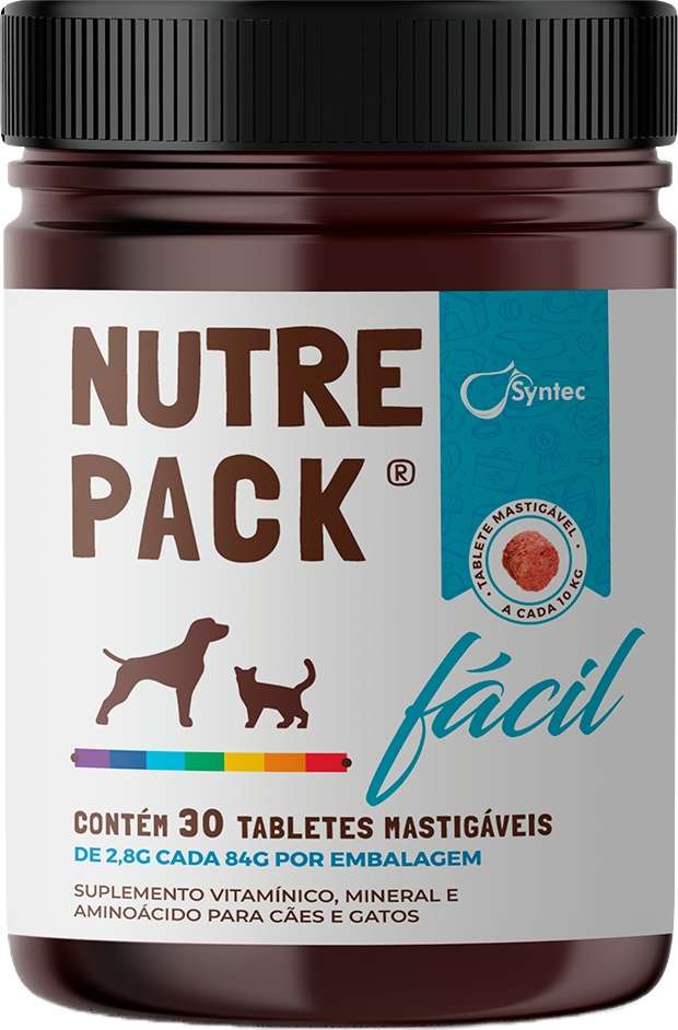 Suplemento Alimentar Syntec Nutrepack Fácil para Cães e Gatos - 30 Tabletes