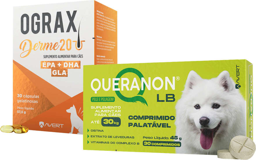 Kit Suplemento Alimentar Avert Ograx Derme 20 e Queranon - 30 Cápsulas + 30 Comprimidos