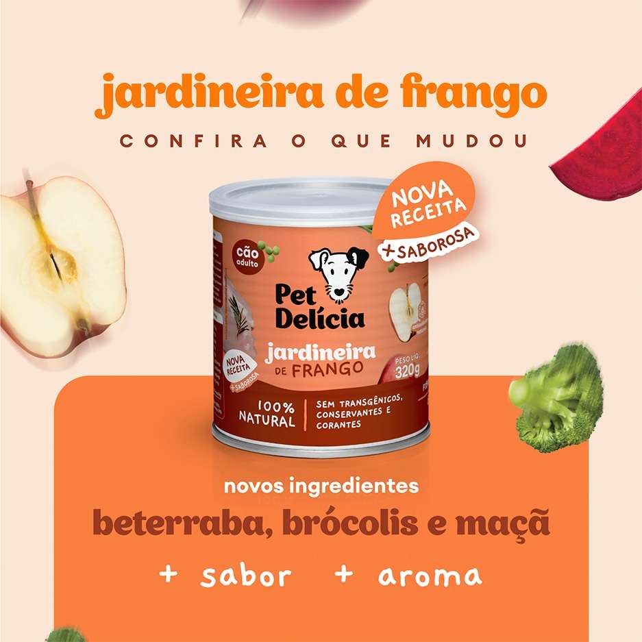 Ração Úmida Pet Delícia Natural Jardineira de Frango - 320 g