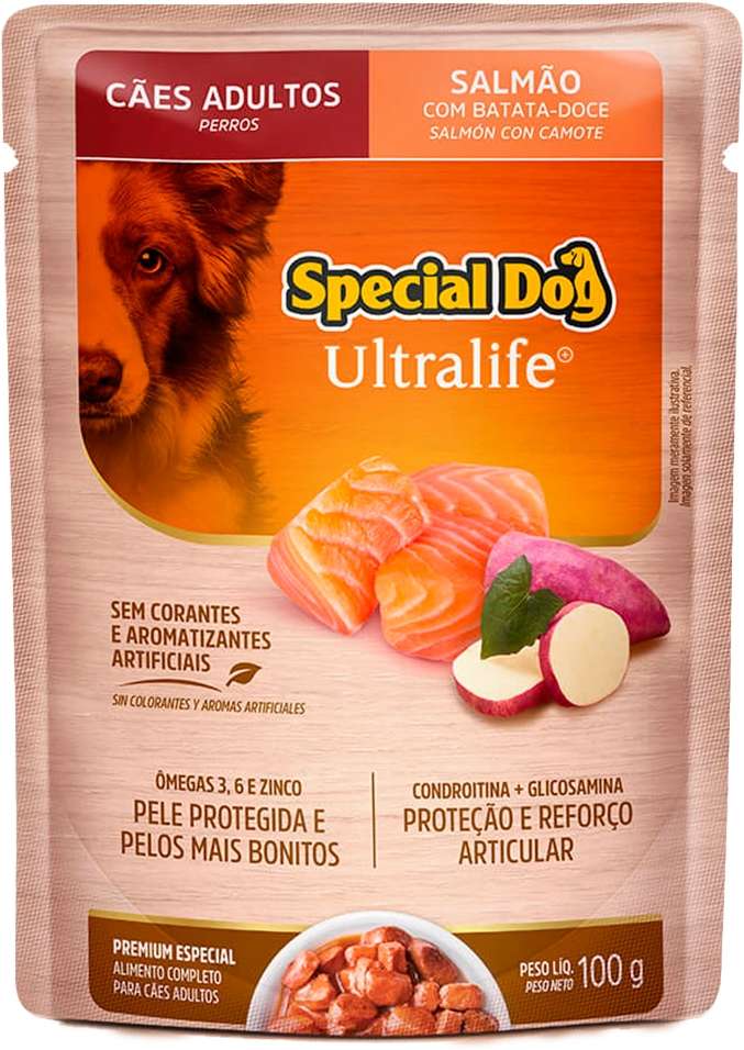 Ração Úmida Special Dog Sachê Salmão com Batata Doce para Cães Adultos - 100 g