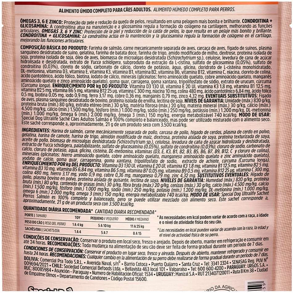 Ração Úmida Special Dog Sachê Salmão com Batata Doce para Cães Adultos - 100 g