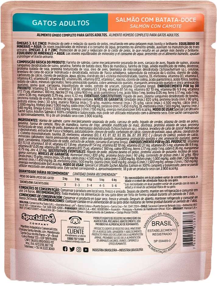 Ração Úmida Special Cat Salmão com Batata Doce para Gatos Adultos - 85 g