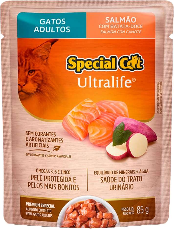 Ração Úmida Special Cat Salmão com Batata Doce para Gatos Adultos - 85 g
