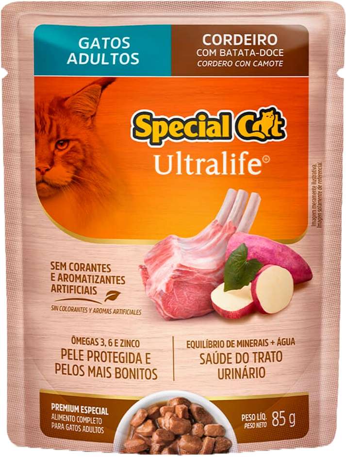 Ração Úmida Special Cat Cordeiro com Batata Doce para Gatos Adultos - 85 g
