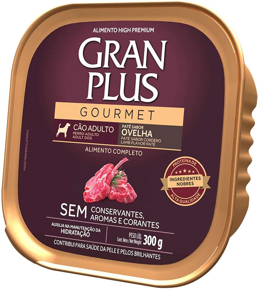 Ração Úmida GranPlus Gourmet Patê Ovelha para Cães Adultos - 300 g