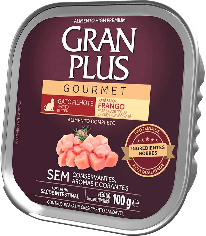 Ração Úmida GranPlus Gourmet Patê Frango para Gatos Filhotes - 100 g