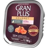 Ração Úmida GranPlus Gourmet Patê Anti Bolas de Pelo Salmão para Gatos Adultos Castrados - 100 g
