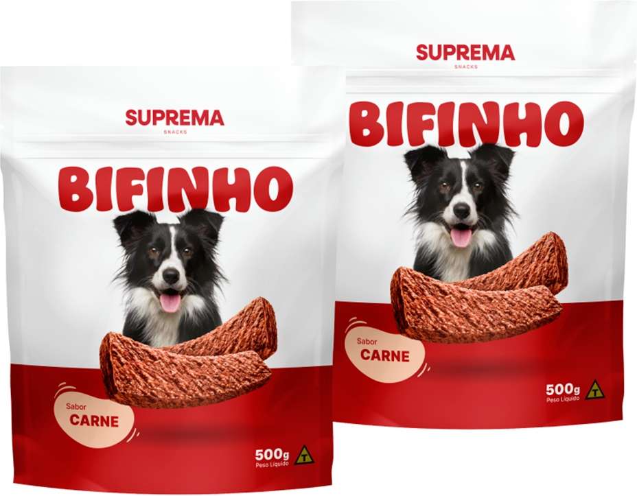 Kit Suprema Bifinho Sabor Carne para Cães - 1Kg (2 Pacotes 500 g)