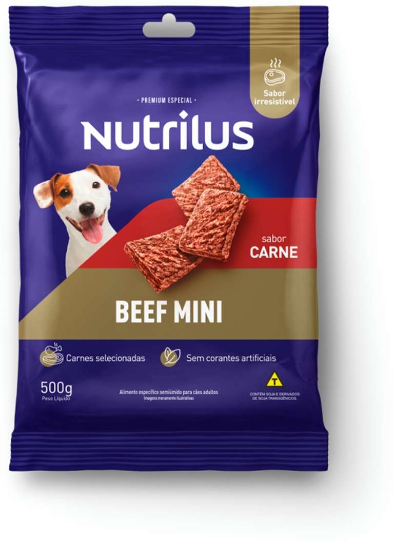 Kit Nutrilus Biscoito, Dental Stick e Bifinho Mini para Cães Adultos Porte Pequeno - 500 g + 100 g + 500 g