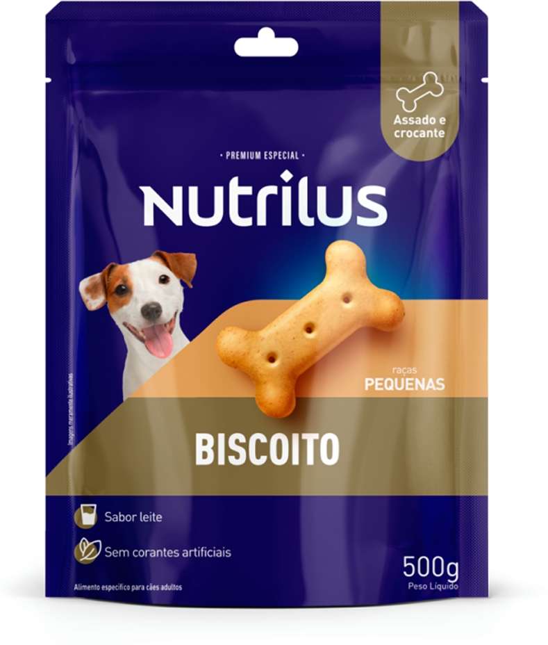 Kit Nutrilus Biscoito, Dental Stick e Bifinho Mini para Cães Adultos Porte Pequeno - 500 g + 100 g + 500 g