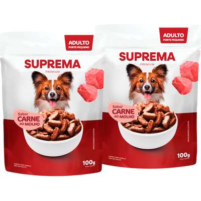 Ração Úmida Suprema Carne ao Molho para Cães Adultos de Raças Pequenas