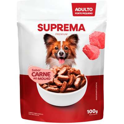 Ração Úmida Suprema Carne ao Molho para Cães Adultos de Raças Pequenas