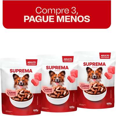 Ração Úmida Suprema Carne ao Molho para Cães Adultos de Raças Pequenas
