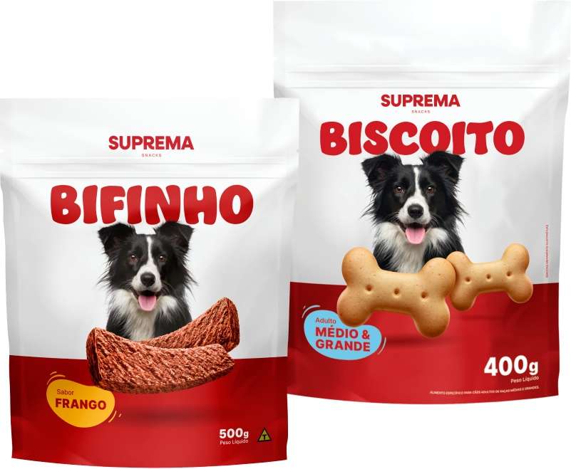 Kit Suprema Bifinho Sabor Frango e Biscoito para Cães Adultos - 500 g + 400 g