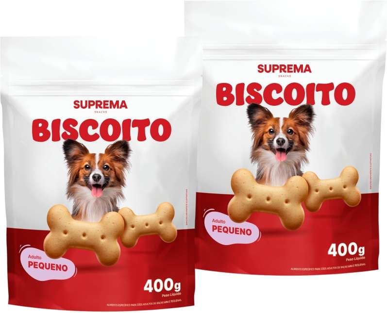 Kit Suprema Biscoito para Cães Adultos Porte Pequeno - 800 g (2 Pacotes 400 g)
