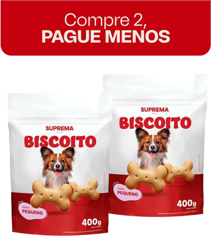 Kit Suprema Biscoito para Cães Adultos Porte Pequeno - 800 g (2 Pacotes 400 g)