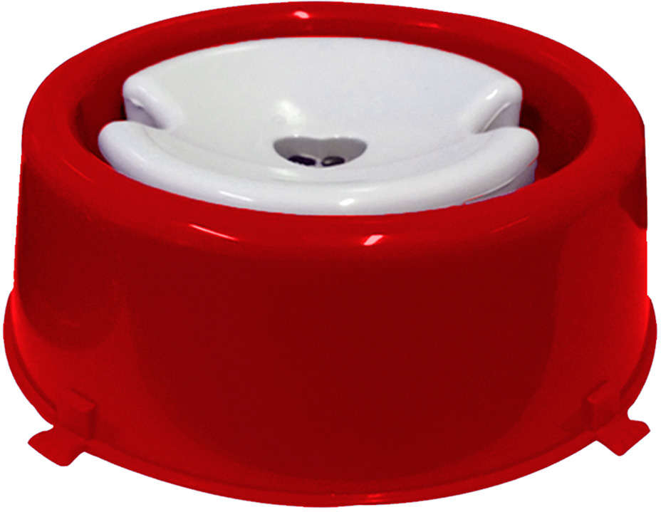 Bebedouro Furacão Pet Plástico Pop Vermelho Pelos Longos - 1 L