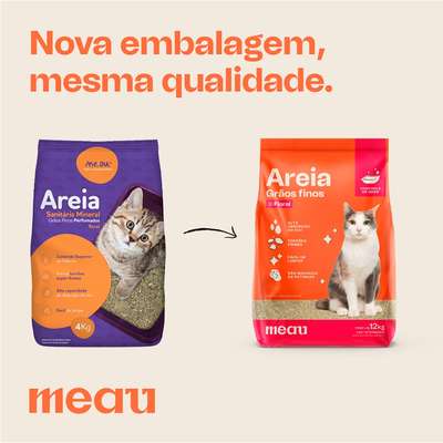 Areia Sanitária Meau Grãos Finos Perfume Floral para Gatos