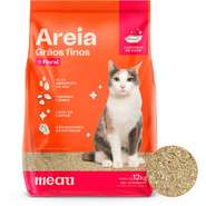 Areia Sanitária Meau Grãos Finos Perfume Floral para Gatos - 12Kg