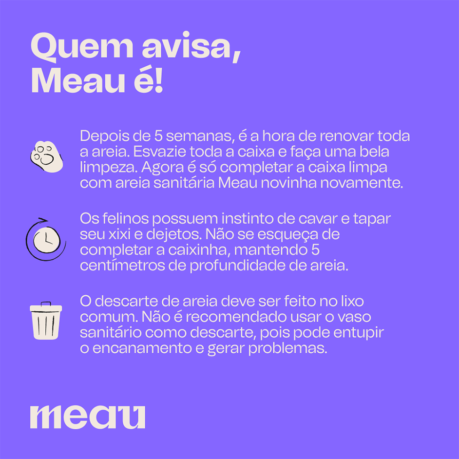 Areia Sanitária Mineral Meau Super Seca para Gatos - 4Kg