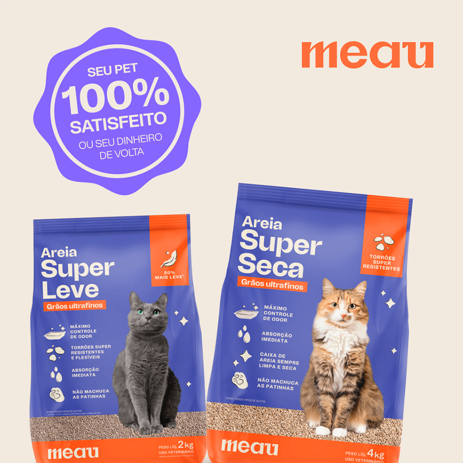 Areia Sanitária Mineral Meau Super Seca para Gatos - 4Kg