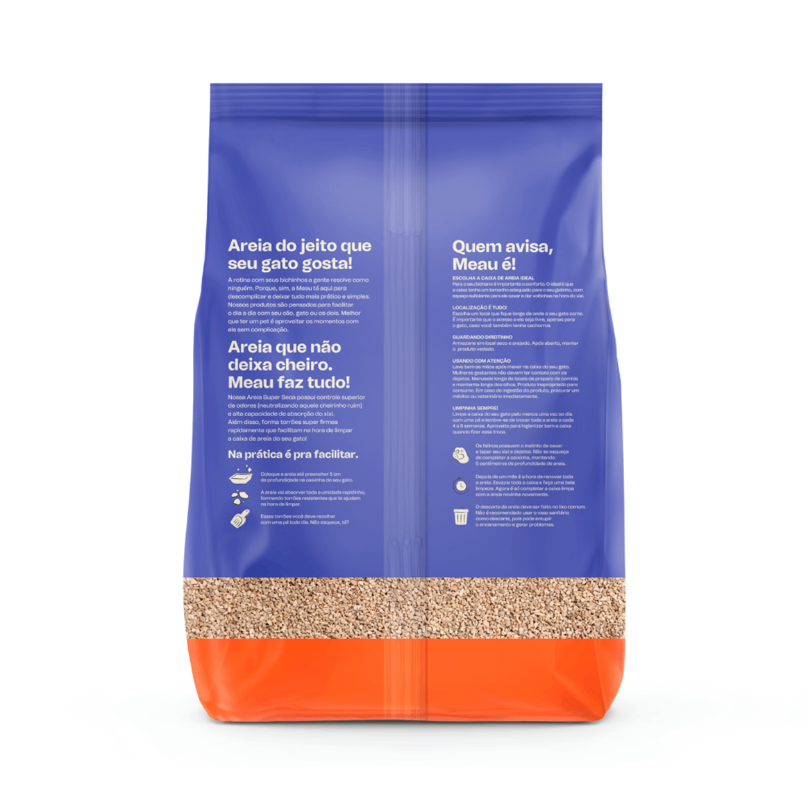 Areia Sanitária Mineral Meau Super Seca para Gatos - 4Kg