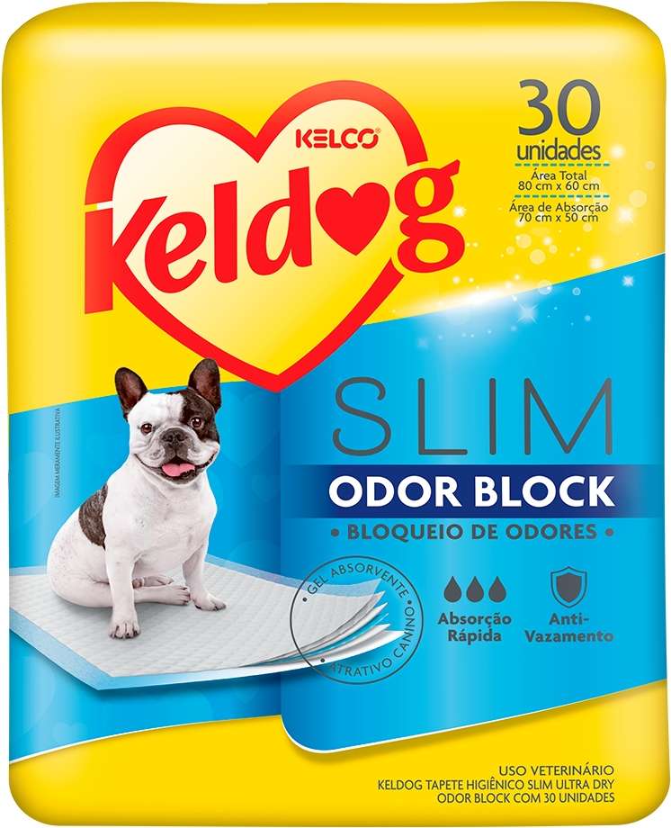 Tapete Higiênico Kelco Keldog Slim Ultra Dry Odor Block - 30 unidades