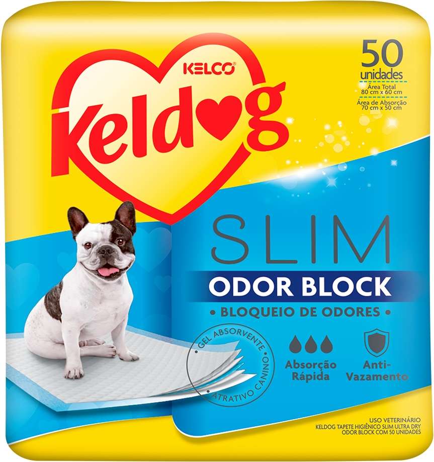 Tapete Higiênico Kelco Keldog Slim Ultra Dry Odor Block - 50 unidades