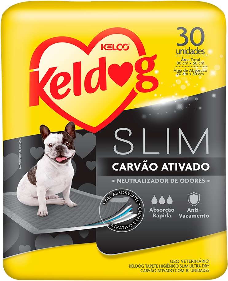 Tapete Higiênico Kelco Keldog Slim Ultra Dry Carvão Ativado - 30 unidades