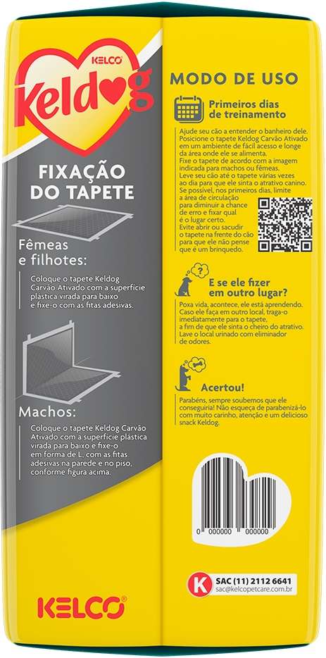 Tapete Higiênico Kelco Keldog Slim Ultra Dry Carvão Ativado - 30 unidades