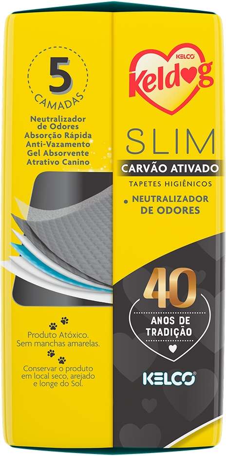 Tapete Higiênico Kelco Keldog Slim Ultra Dry Carvão Ativado - 30 unidades