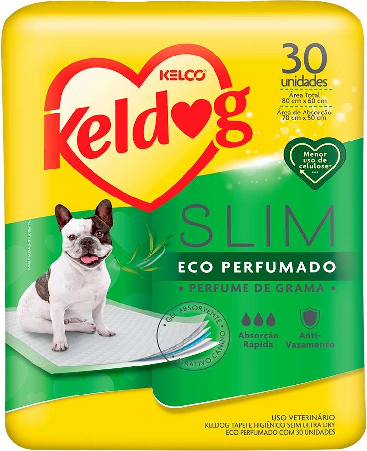 Tapete Higiênico Kelco Keldog Slim Ultra Dry Eco Perfumado - 30 unidades