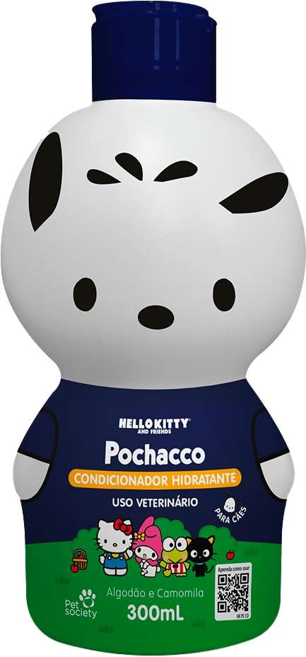 Condicionador Hidratante Pet Society Hello Kitty Pochacco Algodão e Camomila - 300 mL
